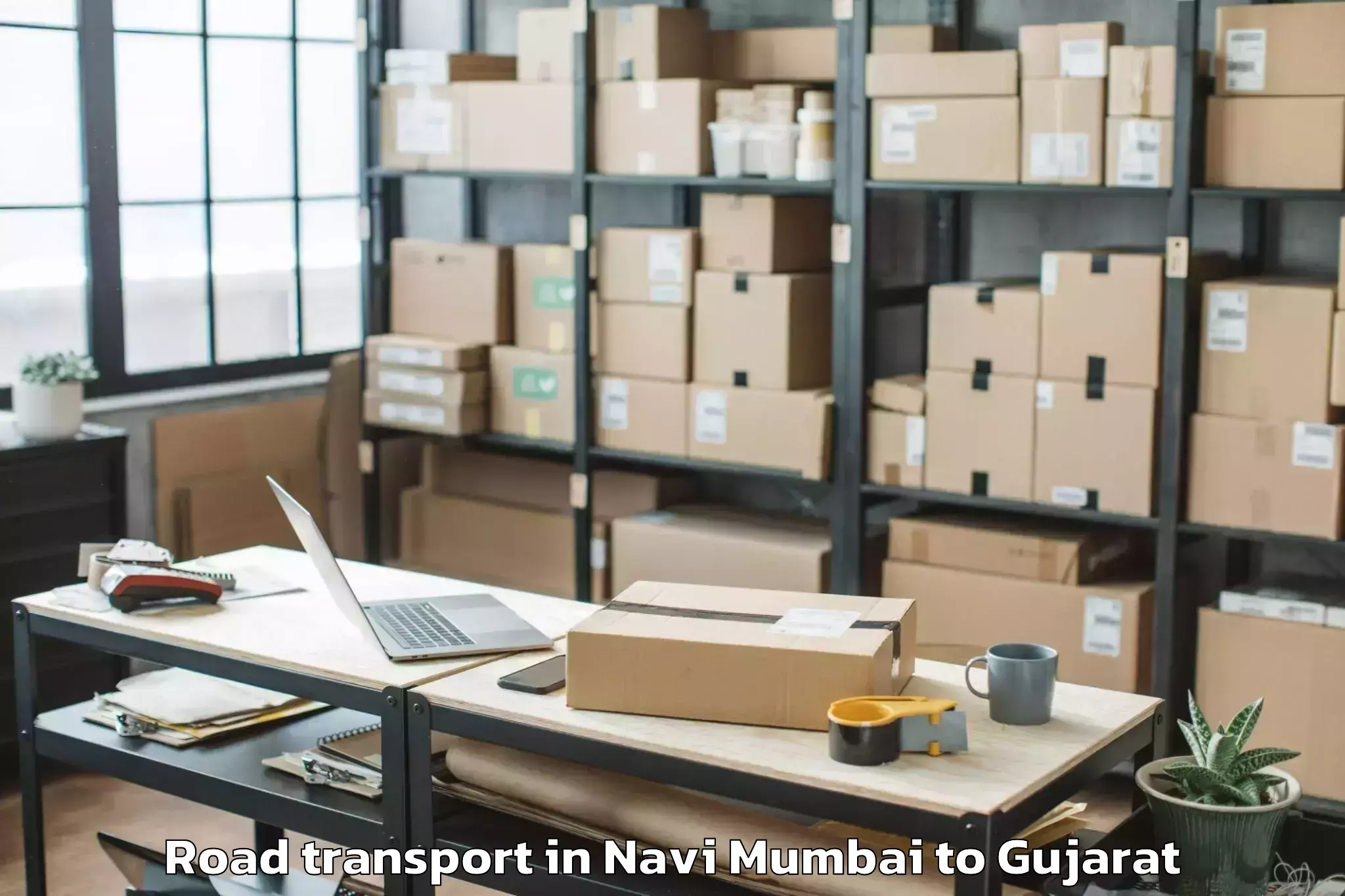 Top Navi Mumbai to Upleta Road Transport Available